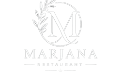 logo marjana restorant white